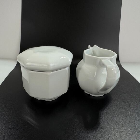 Vintage Bareuther Cream and Sugar Set White Bavaria Germany - Picture 4 of 14